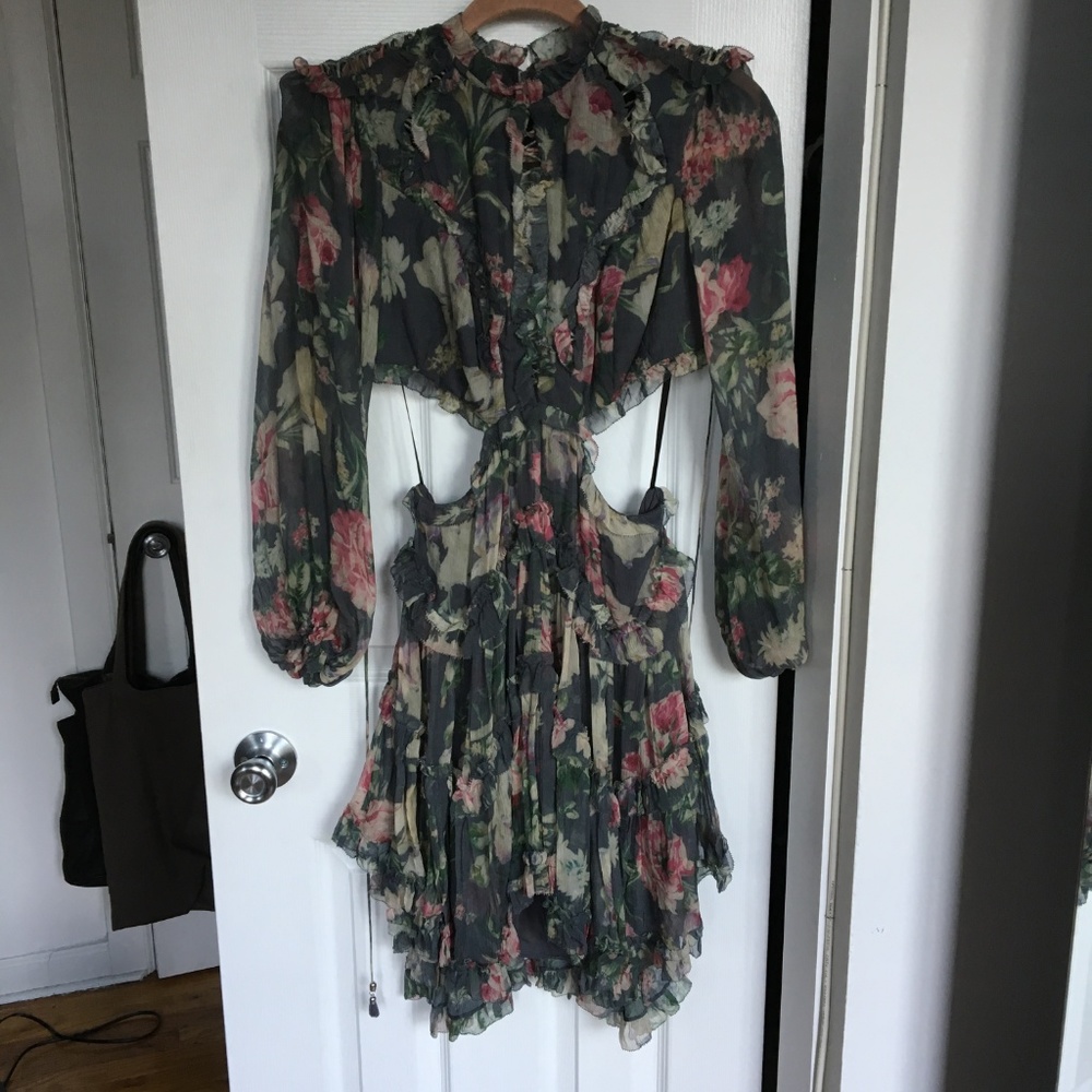 SOLD • Zimmermann Iris Floral Silk Open-Back Dress - Picture 6 of 8